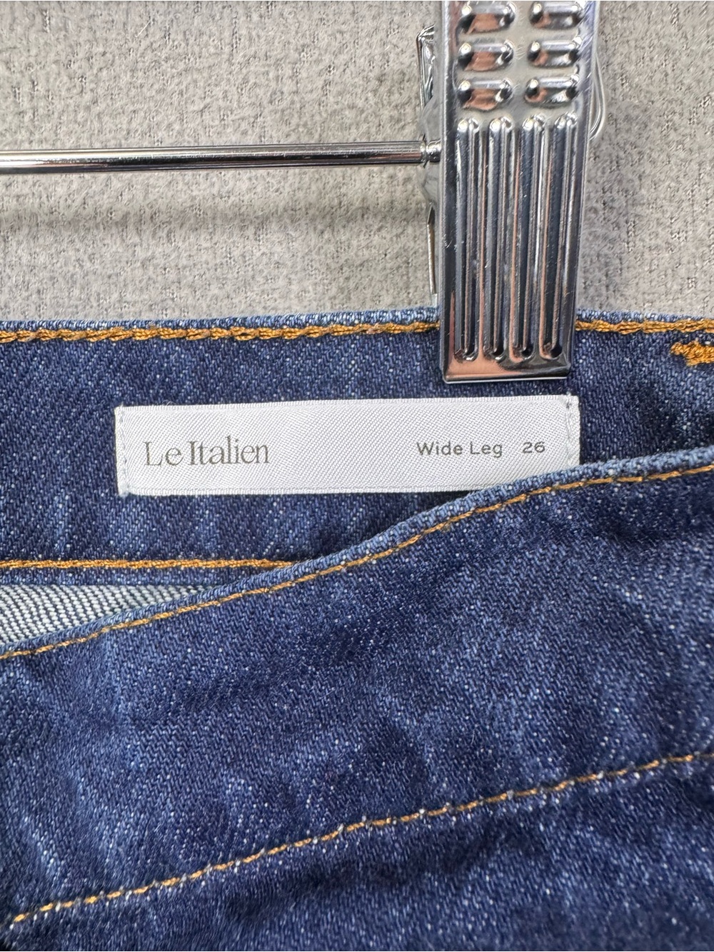 FRAME Le Italien Wide Leg Jeans in Color Rinse Wash, High Rise Dark Denim, 26 - Picture 7 of 16